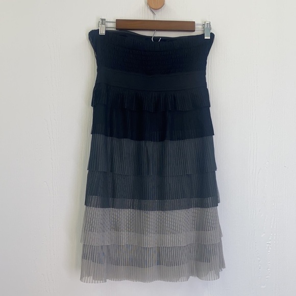 American Rag - Strapless Ruffled Layered  Black And Gray Dress Size Small - Picture 12 of 14
